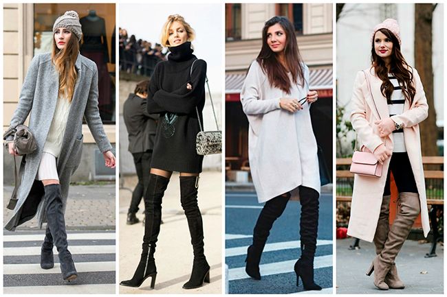 С чем носить сапоги ботфорты: 35 классных образов для осени и зимы