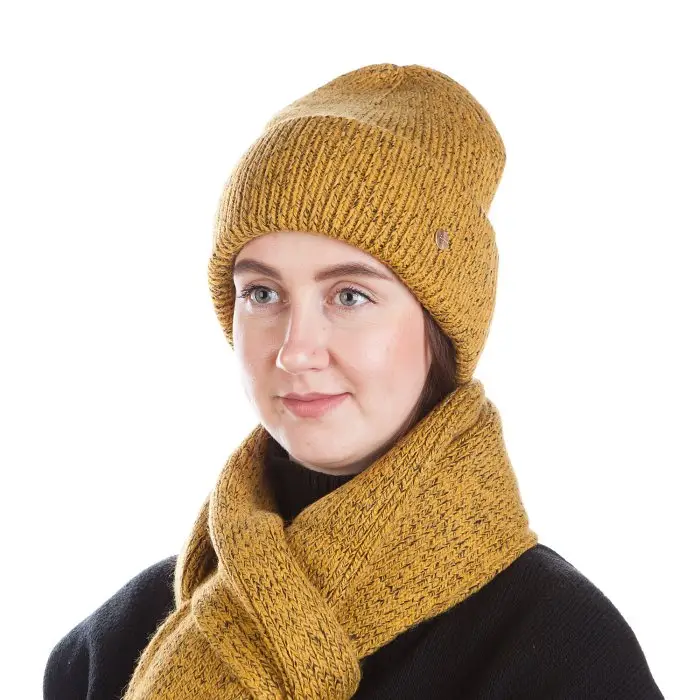 Комплект/ шапка+шарф женский JUNBERG 170922 желтый