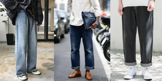 С какой обувью носить широкие джинсы