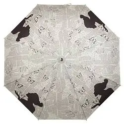 Зонт женский  автомат 3 сложения Fabretti 167616 серый