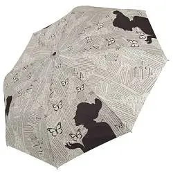 Зонт женский  автомат 3 сложения Fabretti 167616 серый