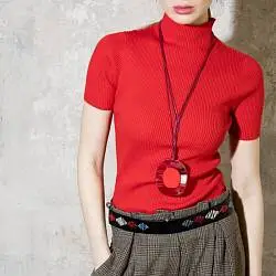 Водолазка женская EQ MODA 163968 красный
