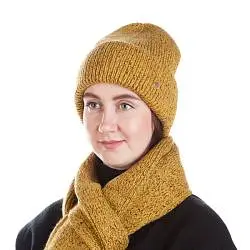Комплект/ шапка+шарф женский JUNBERG 170922 желтый